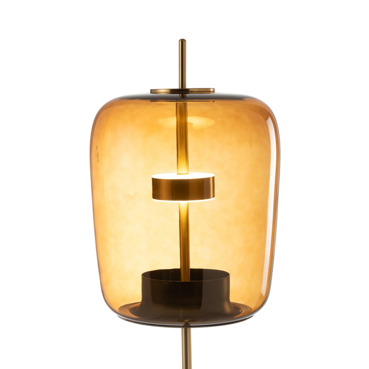 J-Line staanlamp - glas - bruin - LED lichtjes