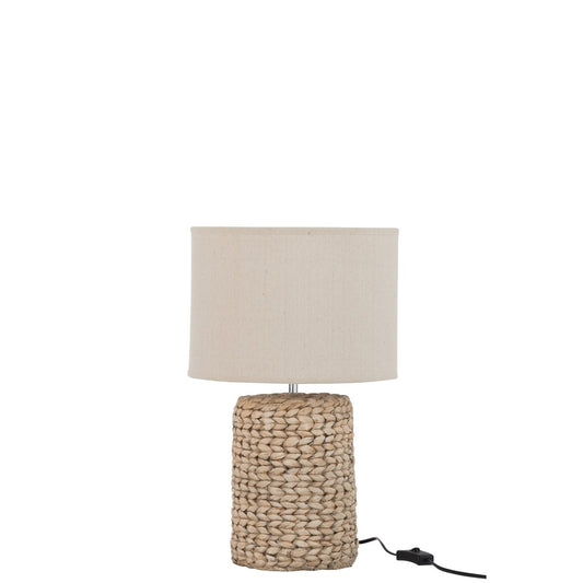 J-Line lamp Dik Vlecht - beton/katoen - naturel - small
