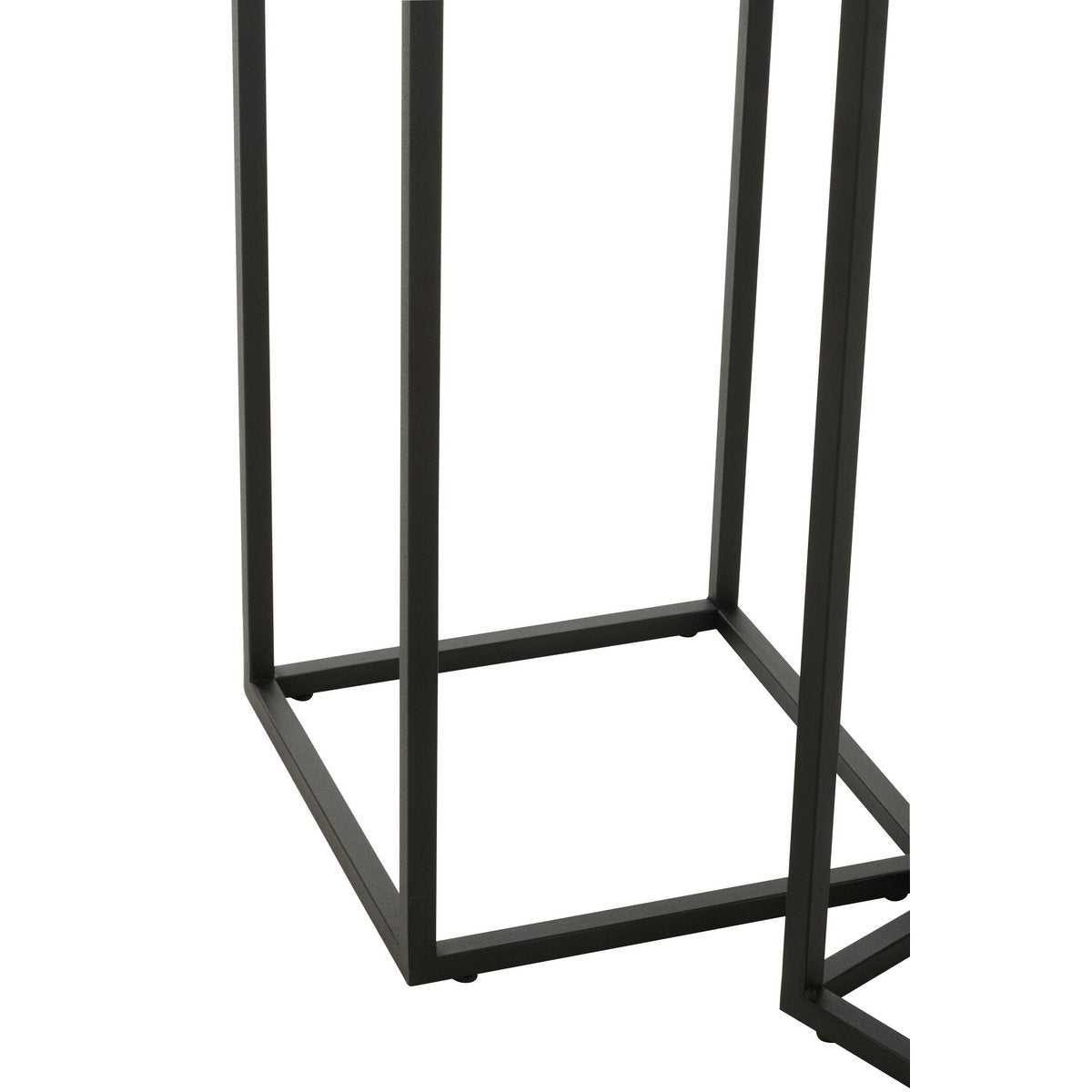 J-Line bijzettafel Vierkant - metaal - zwart -set van 2