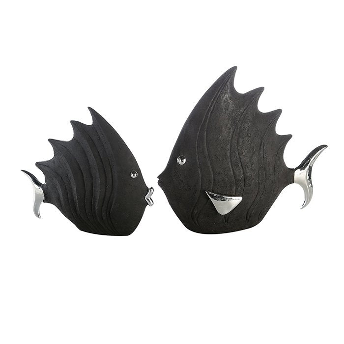 Figuur "Fish" zwart H26 L29cm