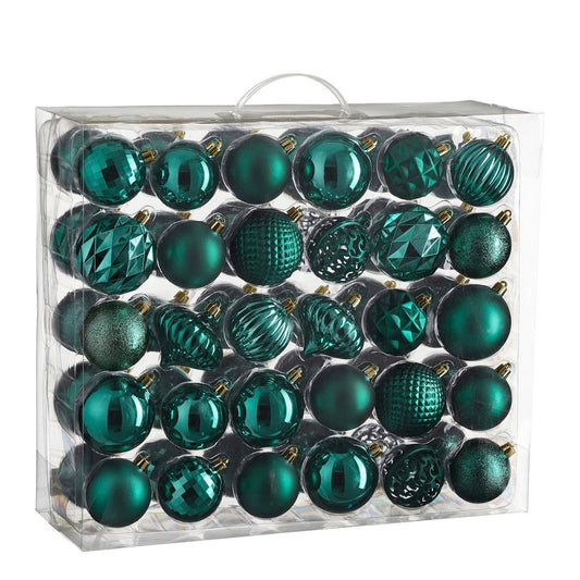 Kerstballen Set - 60 Stuks - Ø7 cm - Onbreekbaar - Petrol