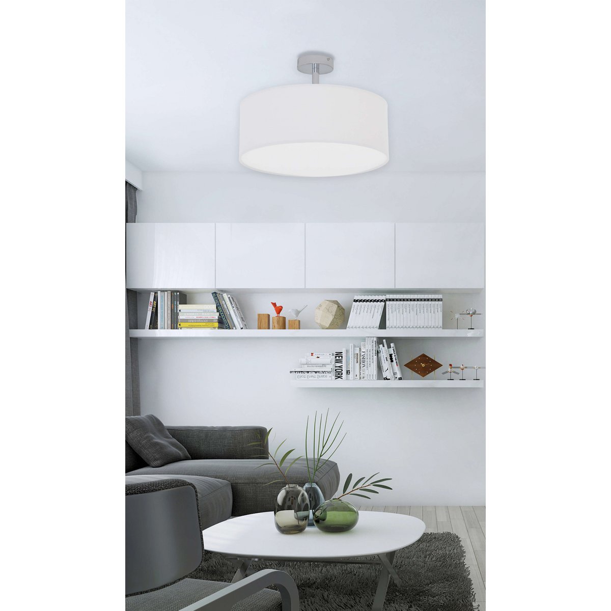 Plafondlamp "New York" diameter 40cm Wit