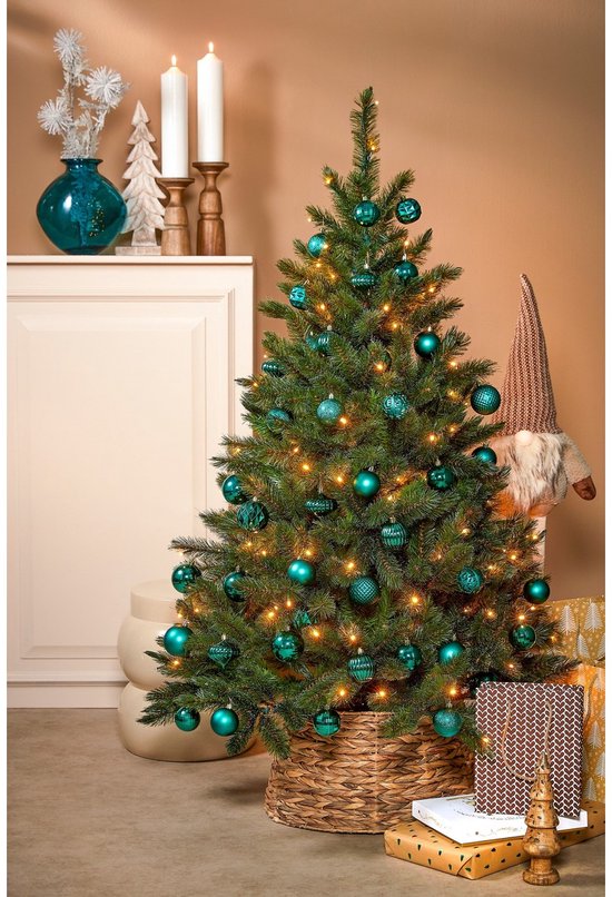 Kerstbal Unbreakable set 60 baubles Donkergroen