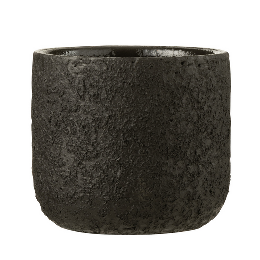 J-Line bloempot Ruw - keramiek - zwart - small - Ø 15 cm