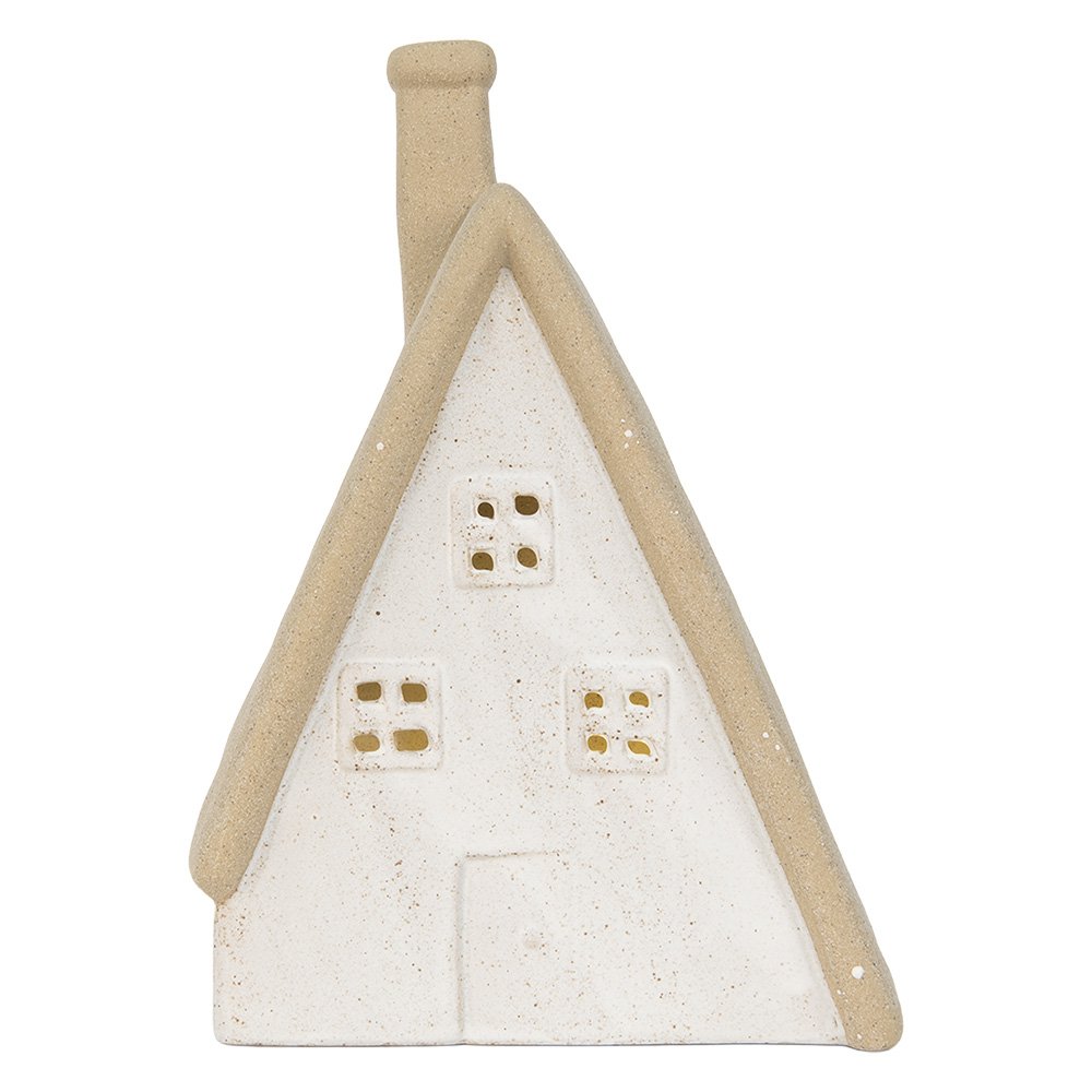 Decoratie huisje met LED 9x7x13 cm