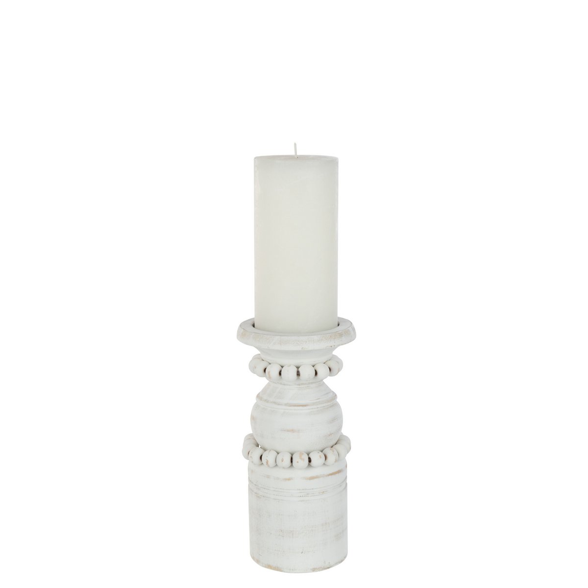 J-Line kaarshouder Pila - hout - wit - small