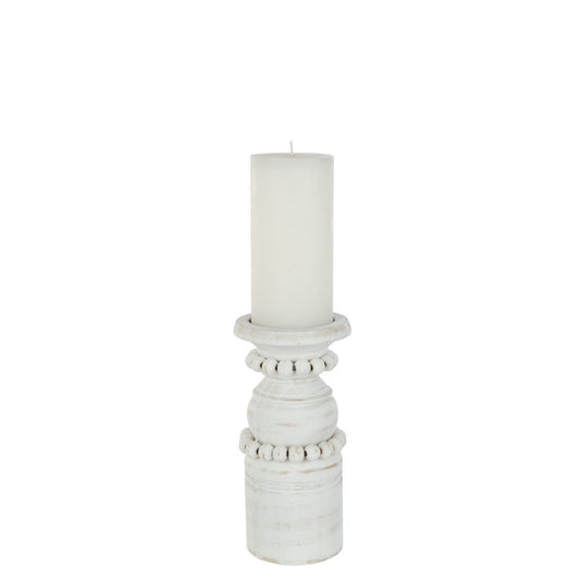 J-Line kaarshouder Pila - hout - wit - small