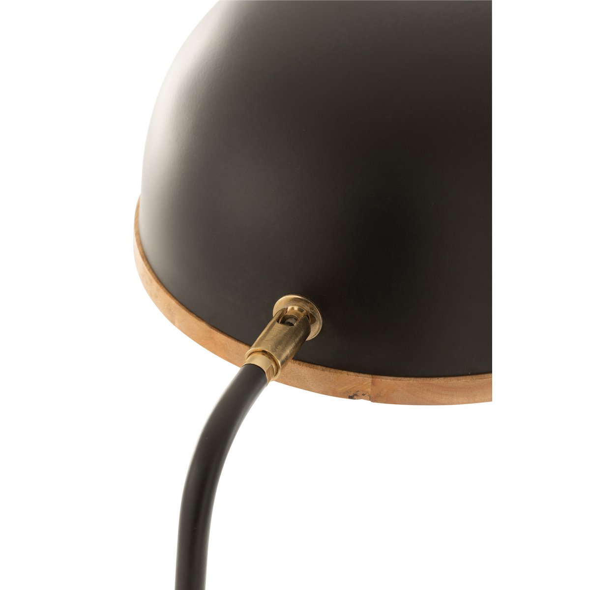 J-Line vloerlamp Evy - ijzer/hout - zwart/naturel