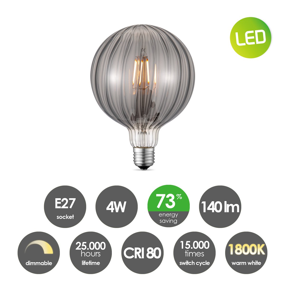 G125 Dimbare lamp -4W 120lm 1800K