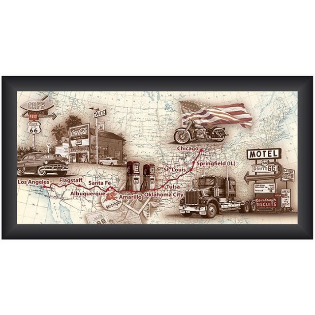 Schilderij Motel/Cafe Route 66 40x80cm