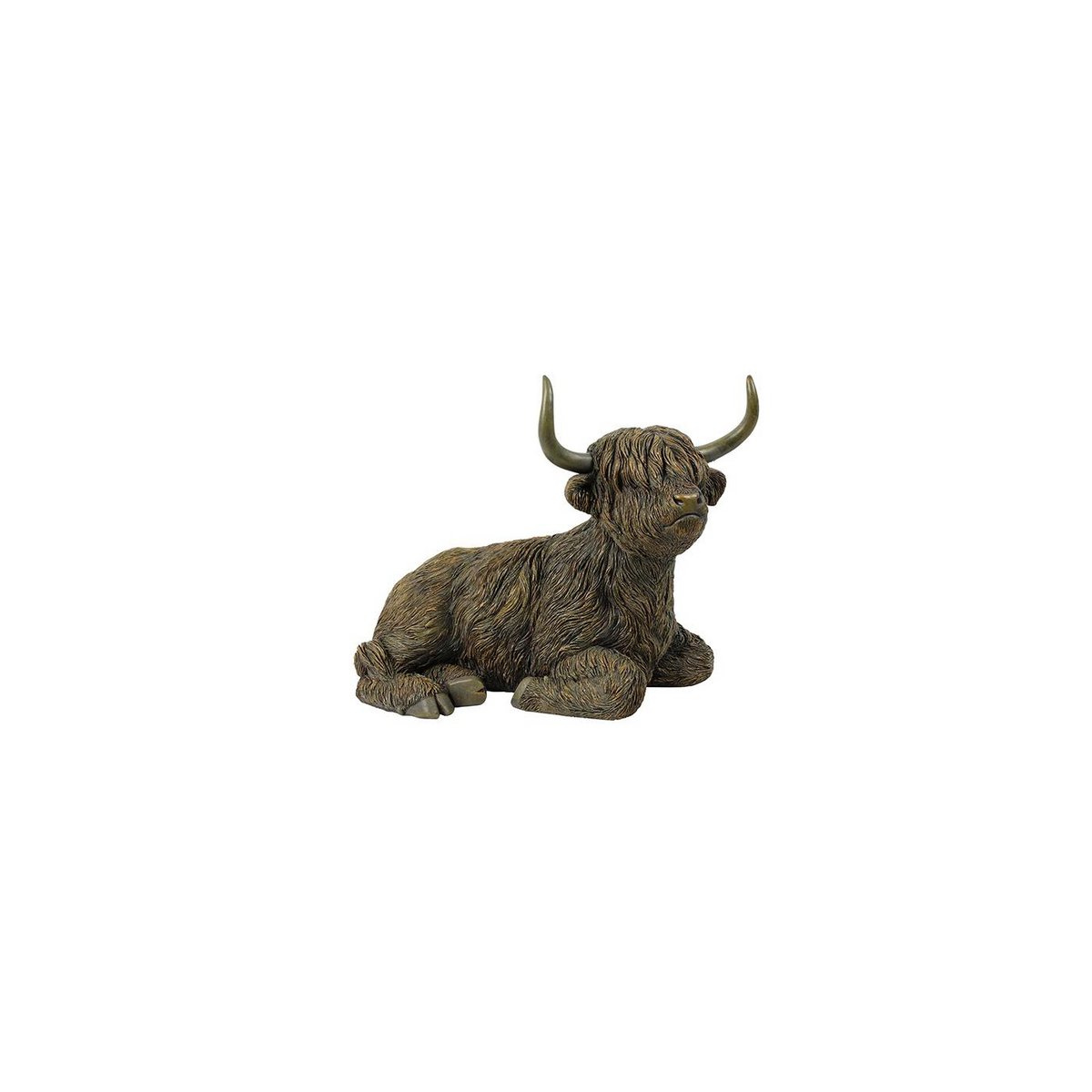 Beeld Schotse hooglander Liggend bruin L35cm H26cm