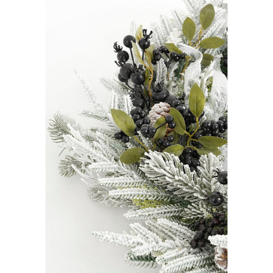 Vesper Kerstkrans met Dennenappels - H13 x Ø50 cm - Zwart