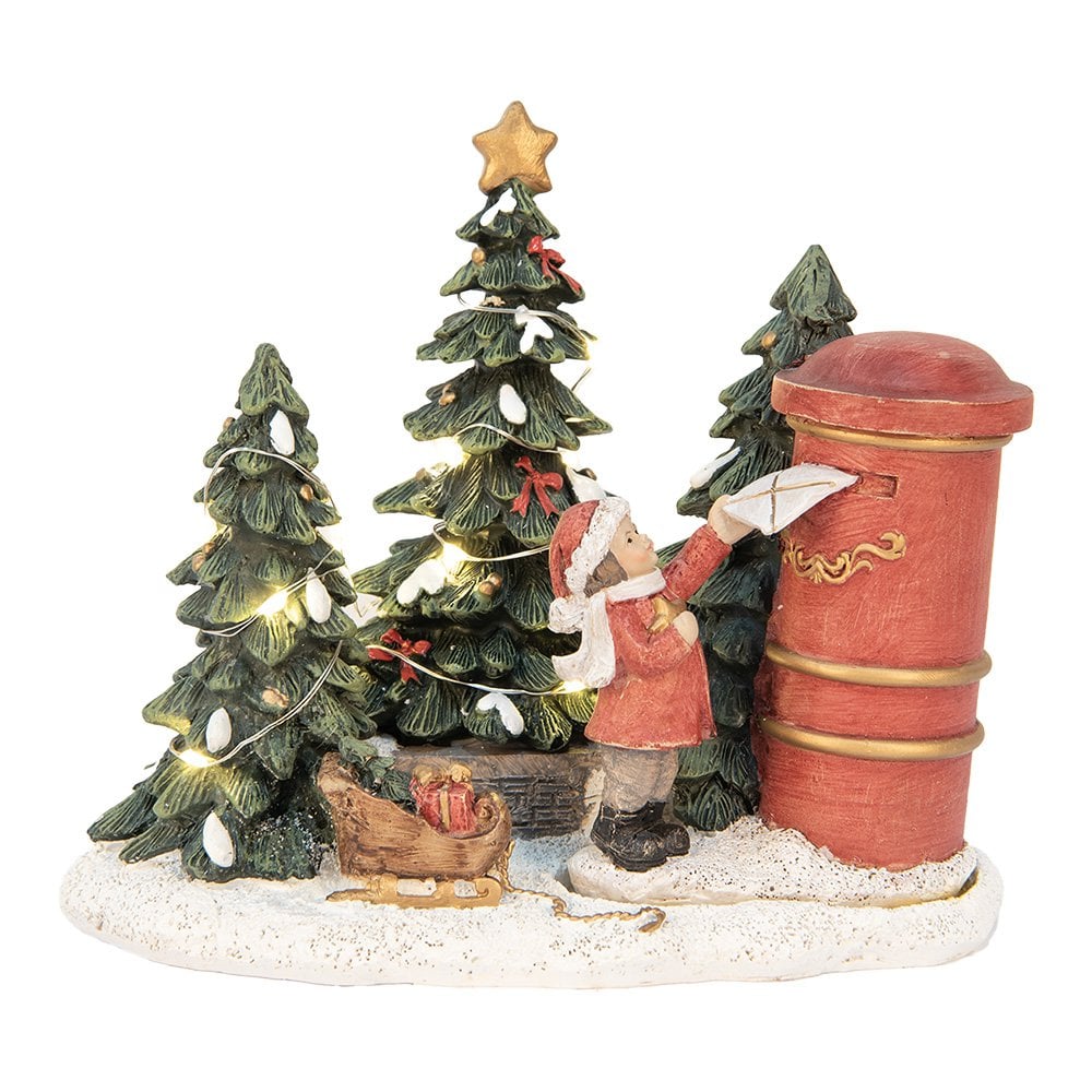 Decoratie kind bij brievenbus LED 16x12x14 cm
