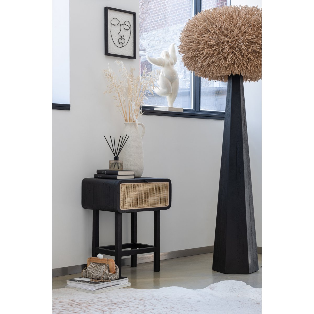 J-Line vaas Kruik - keramiek - beige - large - 36 cm hoog