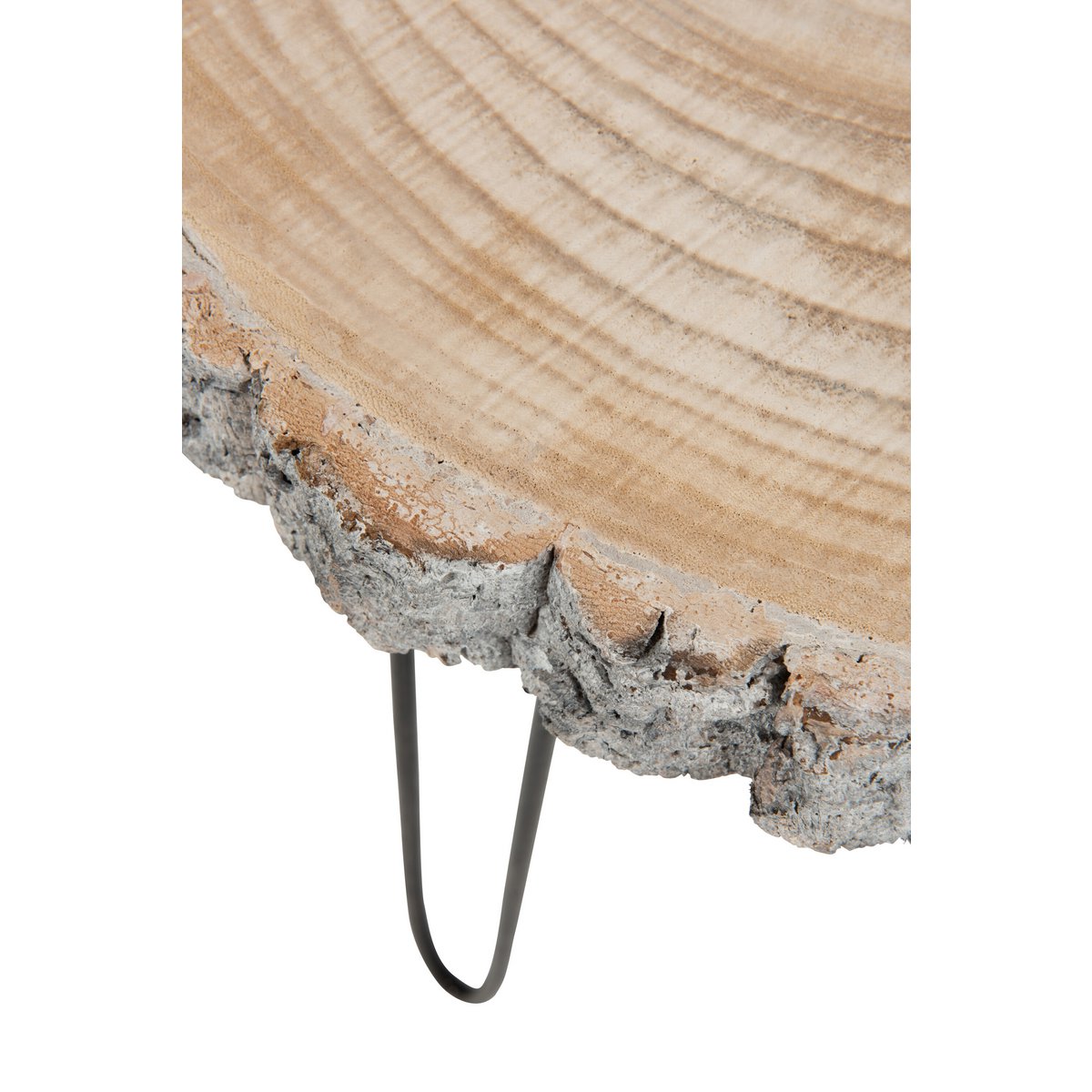 J-Line bijzettafel Paulownia - hout/ijzer - grijs - small