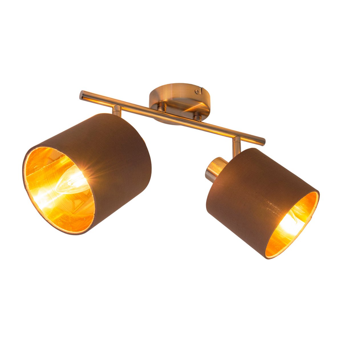 Plafondlamp "Maron" 2 spots totale lengte 46cm Bruin