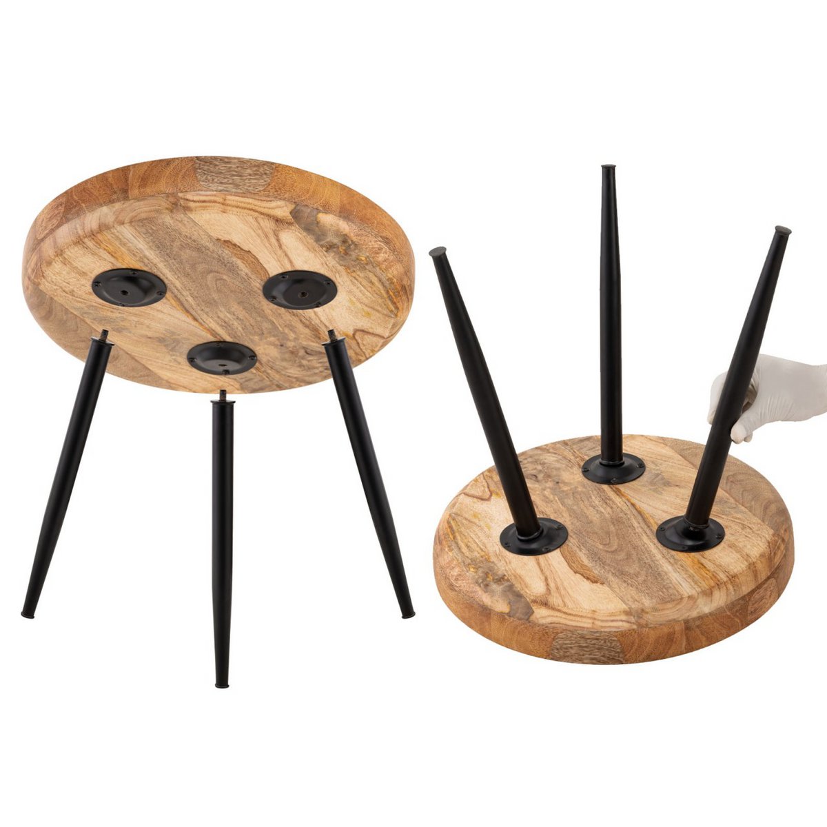 Bijzettafel rond Vancouver mangohout Ø40 of 50 cm