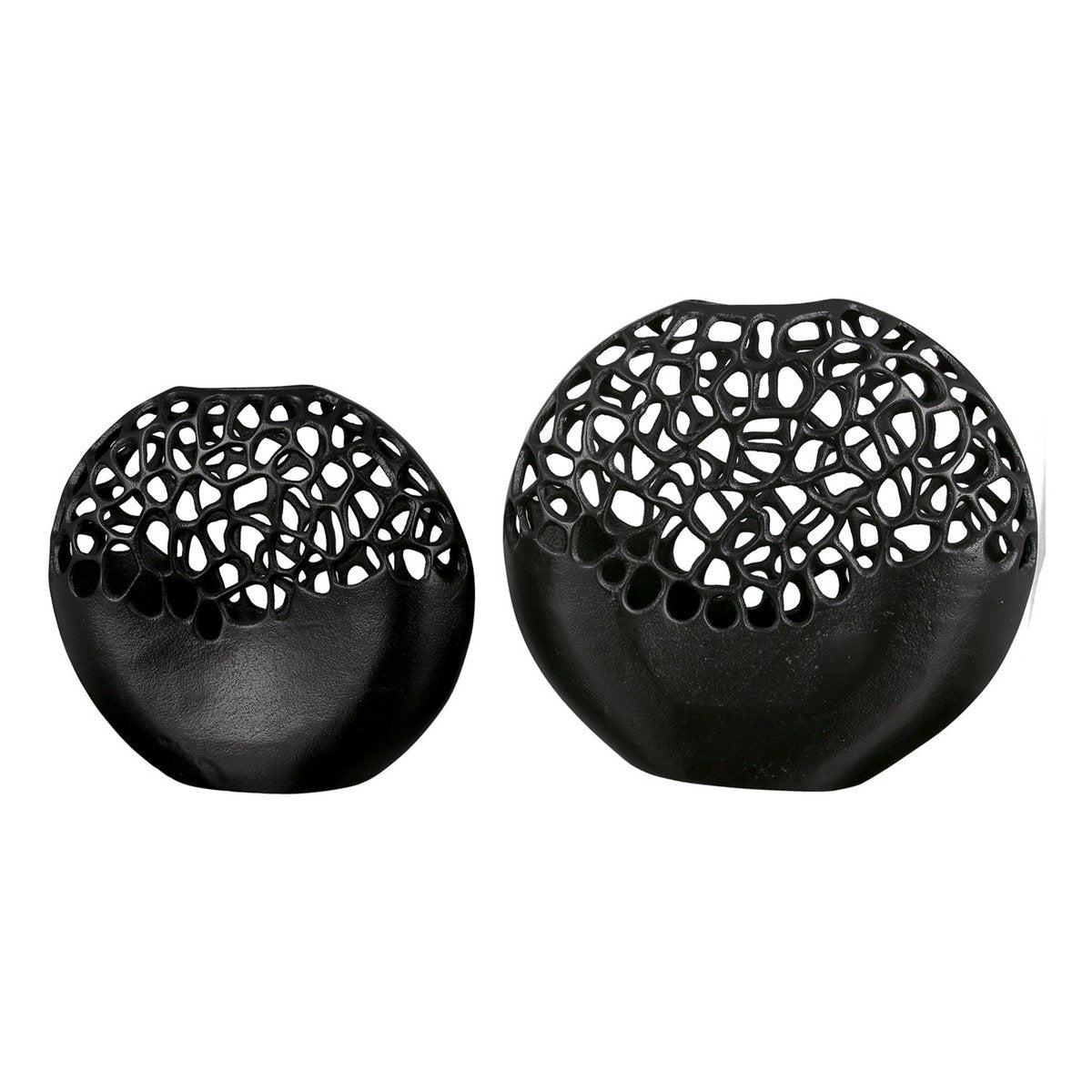 Aluminium vaas "Osaka" zwart H.27cm