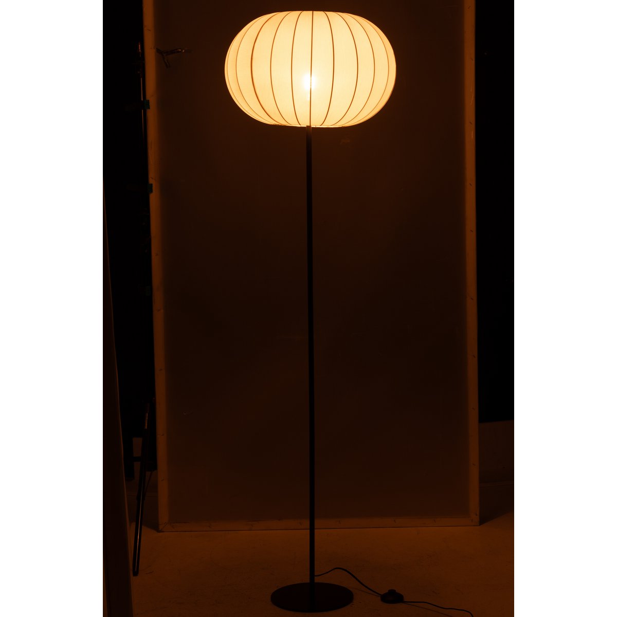 J-Line Staanlamp Lantaarn Metaal/Textiel Wit Large