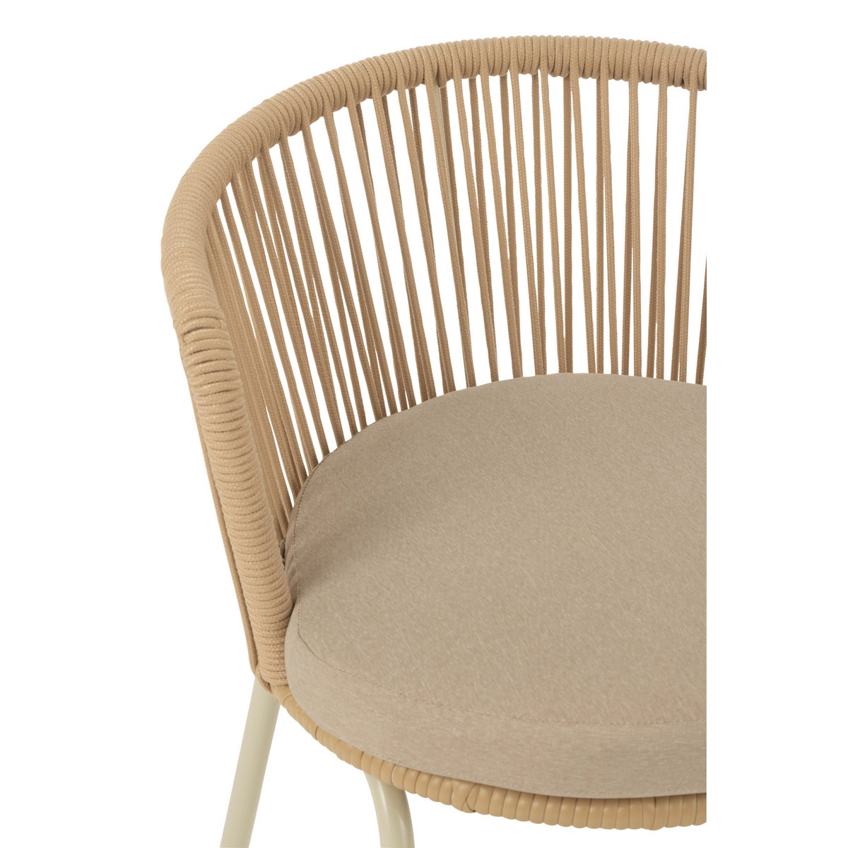 J-Line Stoel Toa Metaal/Koord Beige