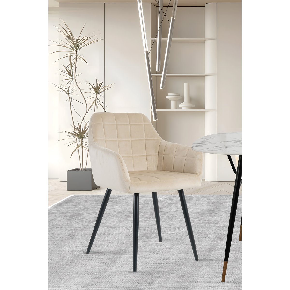 Eetkamerstoel, set van 2 beige