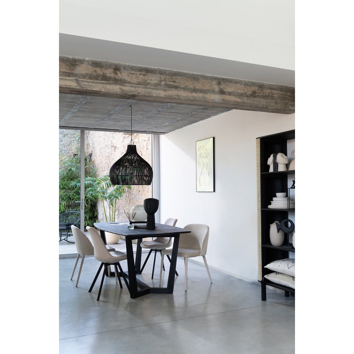 J-Line stoel Helene - metaal/textiel - beige