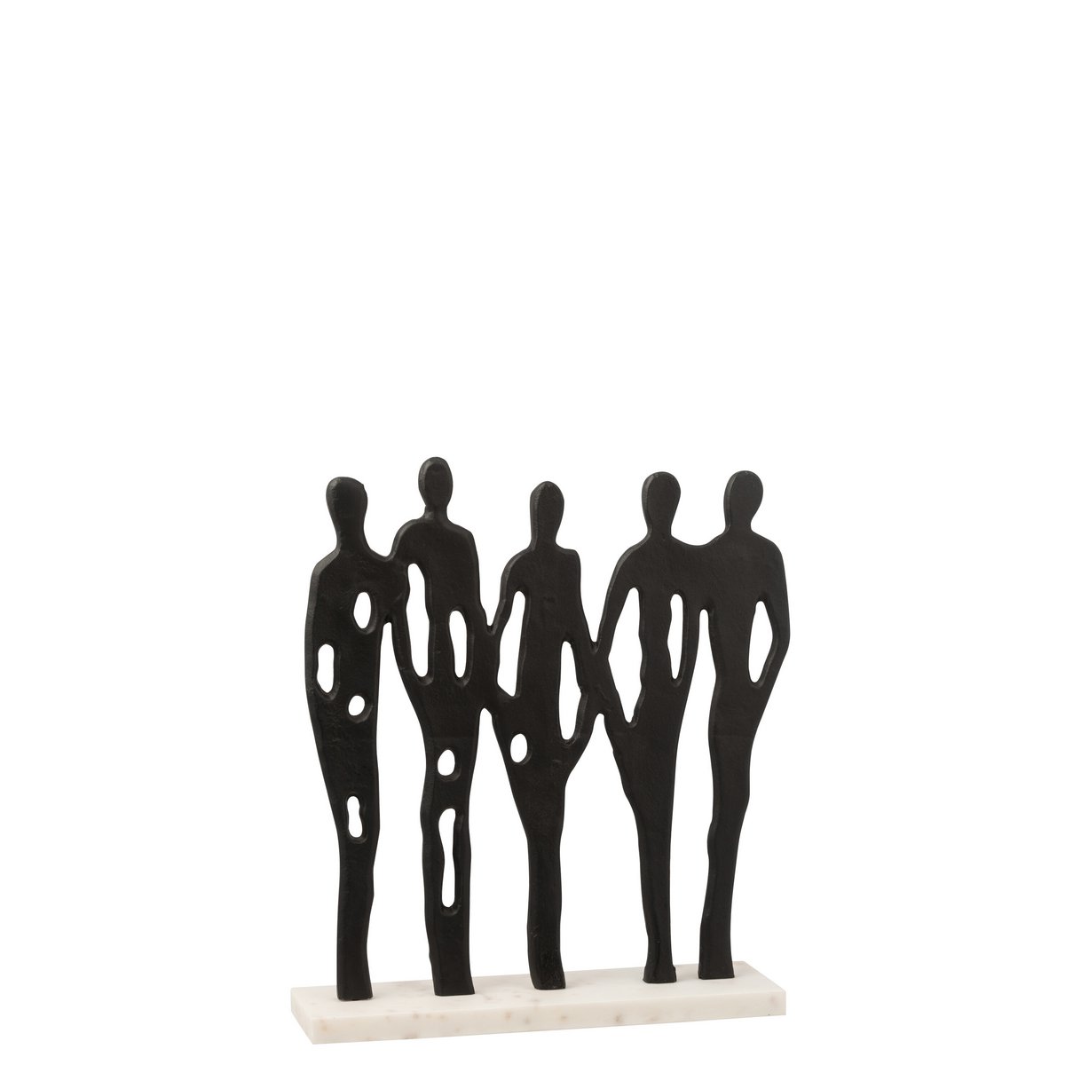 J-Line Figuur Op Rij Aluminium/Marmer Zwart/Wit