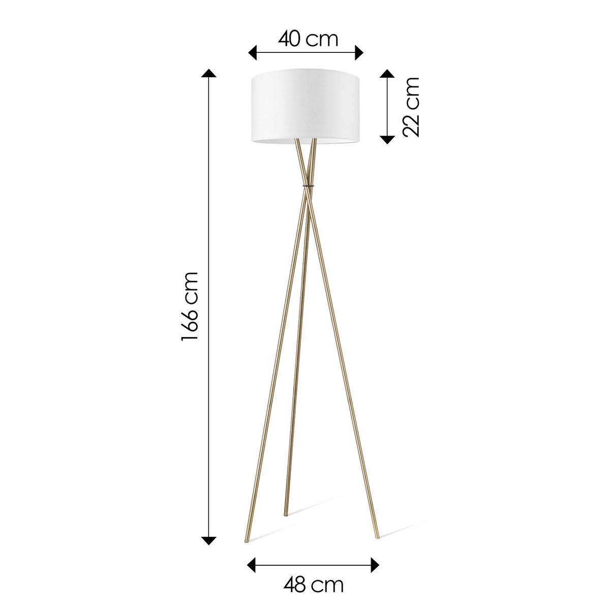 Vloerlamp Bling-Legs Brons-Wit-40cm