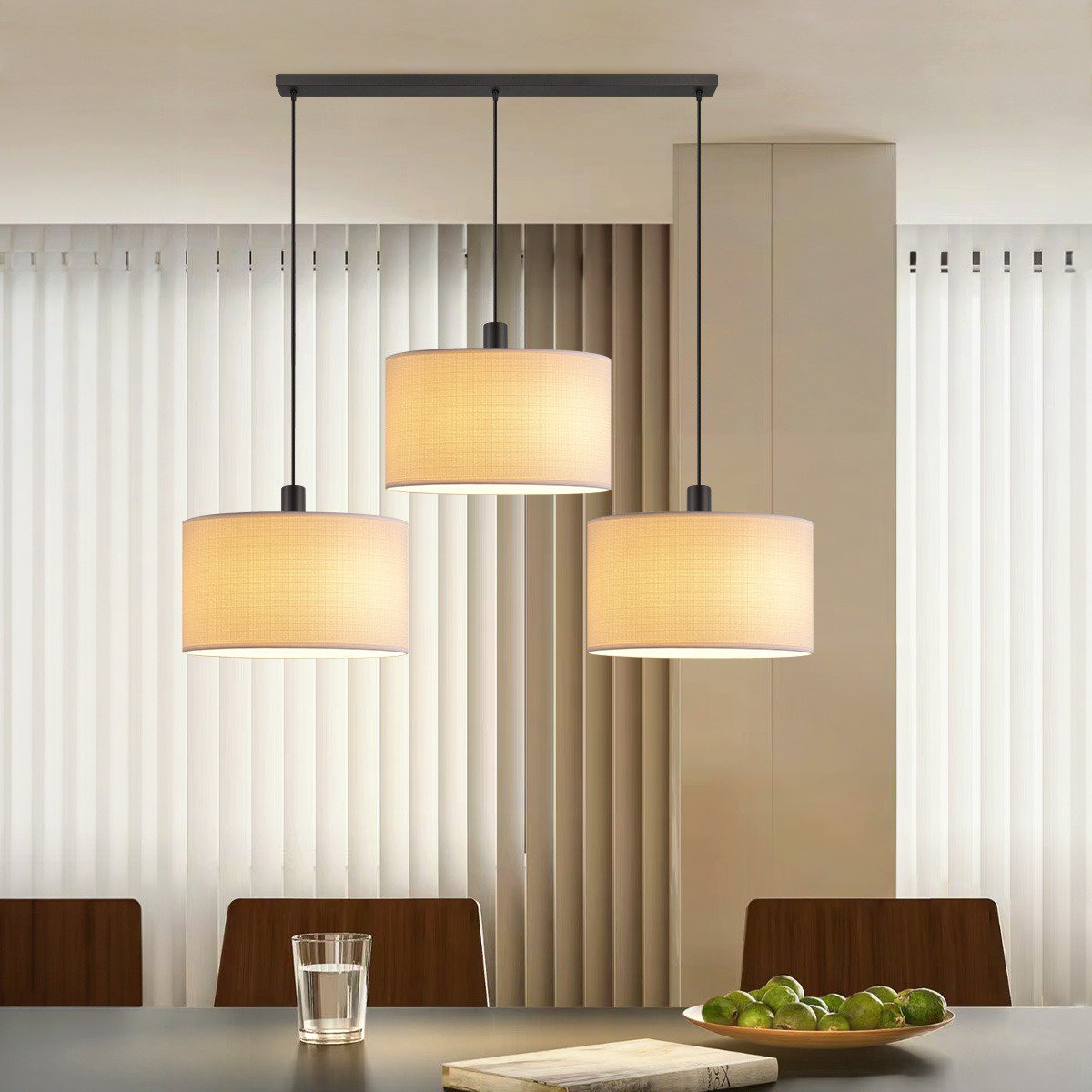 Hanglamp Canvas-Xxl Beam 3L - Wit - 50cm
