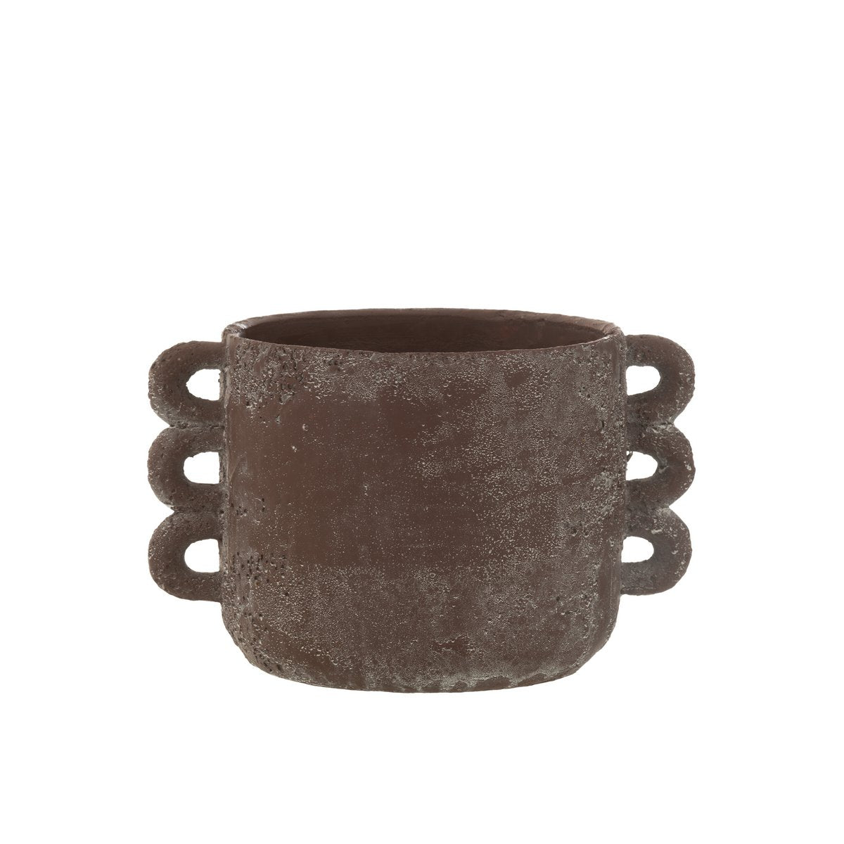 J-Line bloempot Celia - keramiek - bruin - medium - Ø 18.5 cm