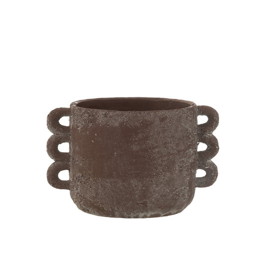 J-Line bloempot Celia - keramiek - bruin - medium - Ø 18.5 cm