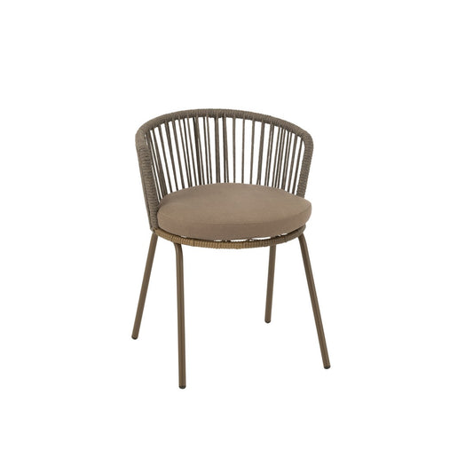 J-Line Stoel Toa Metaal/Touw Bruin