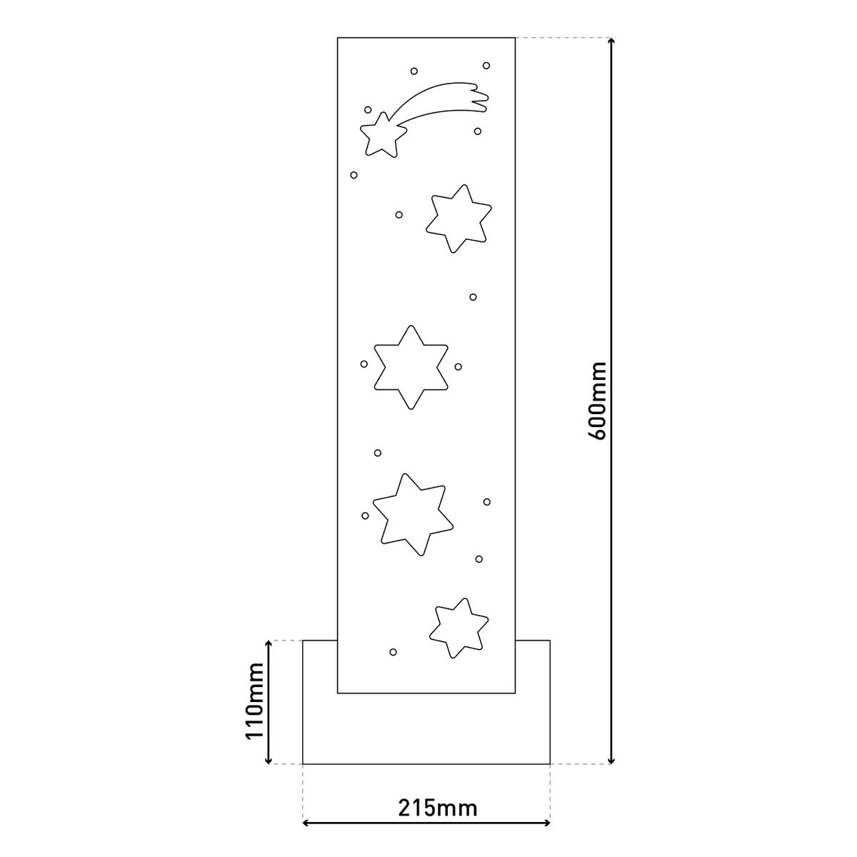 Houten Bord "Stars" Hoogte 60cm met LED