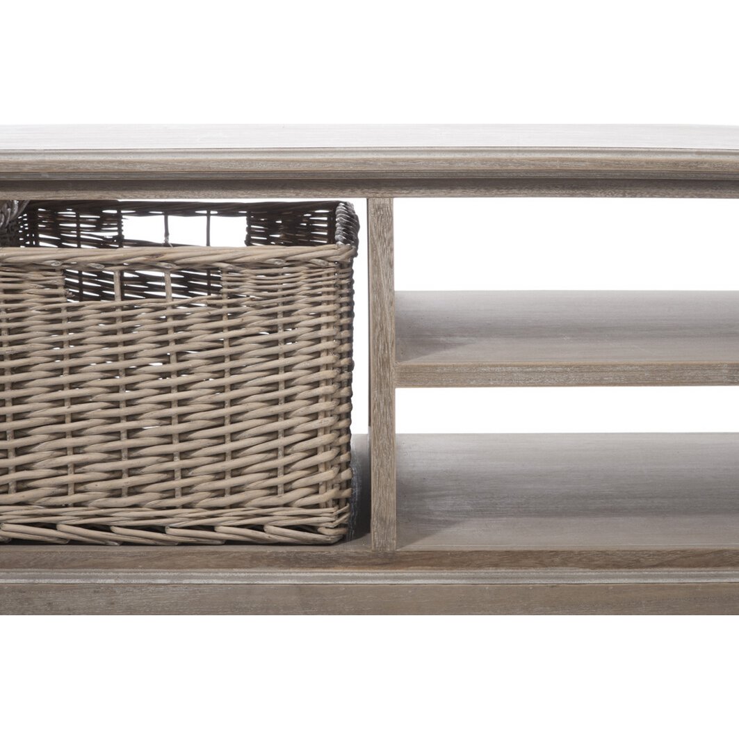 J-Line Salontafel Rechthoek - 2 schuiven en 1 mand - hout - grijs