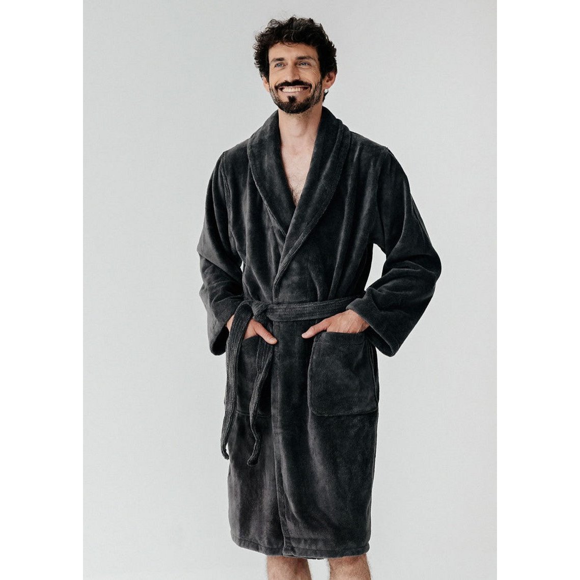 Teddy badjas Grey Charcoal