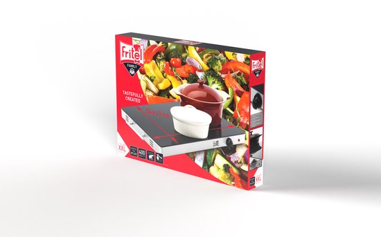 Fritel WT2478 Warmhoudplaat XXL 400W Zwart/Zilver
