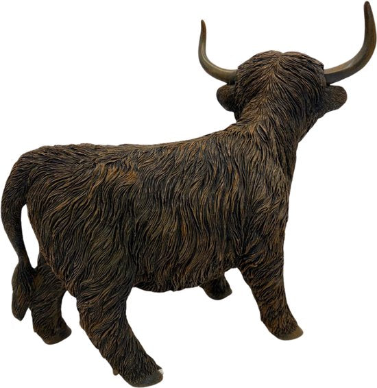 Beeld Schotse hooglander Staand bruin L39cm H33cm
