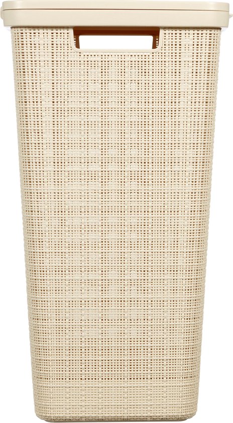 Curver Wasmand met Deksel Jute-Look 58L Crème