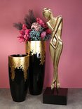 Bloempot "Konus" zwart / goud H.75cm