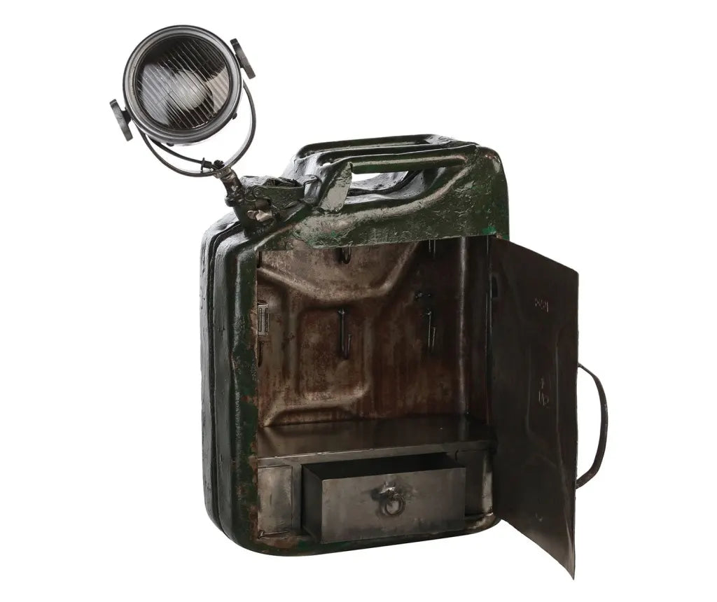 Sleutelkast met lamp "PetrolCan" roest / 45x46cm
