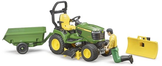 Bruder 62104 Bworld John Deere Zitmaaier + Aanhanger en Tuinman