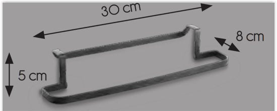 Metaltex Galileo Handdoekhouder 30x8x5 cm Zwart