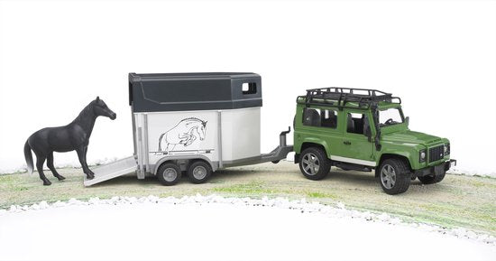Bruder 02592 Landrover met Paardentrailer + Paard