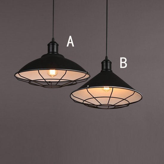 Homestyle Pro MK106-BB Industriële Hanglamp 40x25 cm Zwart/Wit/Metaal
