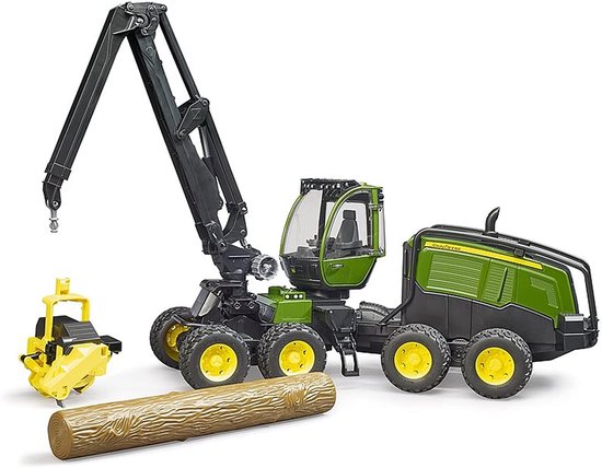 Bruder 02135 John Deere 1270G Boomrooimachine + Boomstam 1:16