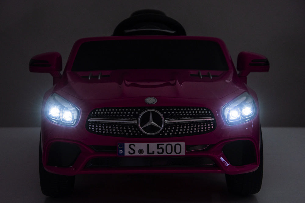 Mercedes Sl500, 12 Volt Elektrische Kinderauto Met Een Lithium Accu, Rubberen Banden, Leder Zitje En Meer!