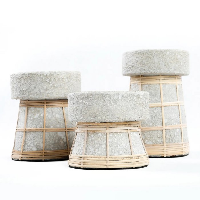 Serene Kaarsenhouder - Beton Naturel - L