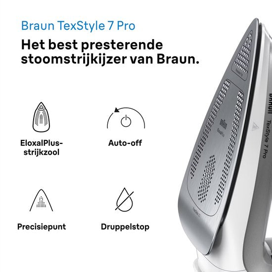 Braun SI7149WB WT/ZW TexStyle7 Pro Stoomstrijkijzer Zwart/Wit
