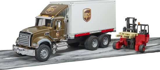 Bruder 2828 Mack UPS Vrachtwagen Met Heftruck