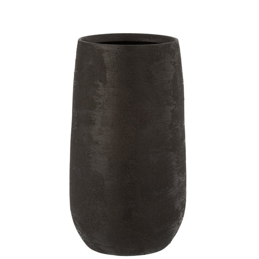J-Line vaas Oneffen Ruw - keramiek - zwart - large - 41.50 cm hoog